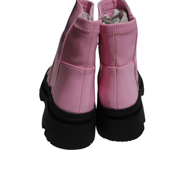 Steve Madden Trap Baby Pink Patent Leather Doc Style Boots Girls Size 2 NEW - Picture 16 of 16
